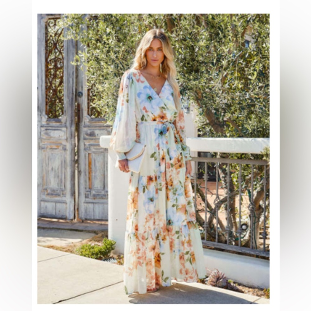 Little Bit of Sunshine Maxi Floral Dress